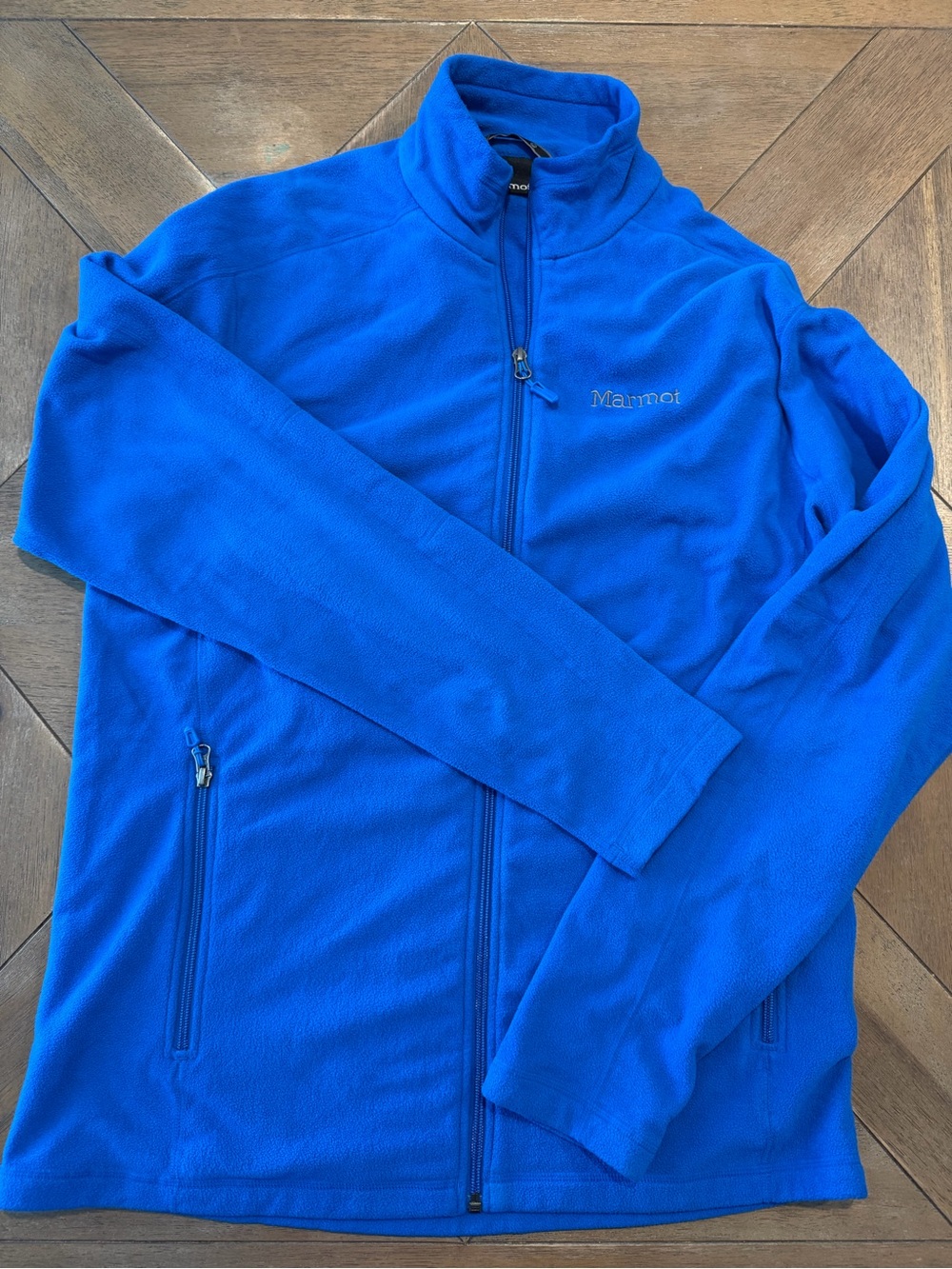 Marmot Menโs ESS Tech Light Fleece Blue Full Zip Jacket Size L
